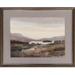 E. Grieg Hall, watercolour of Loch Achal from Cadhu near Ullapool, 1976, signed lower right, 26.