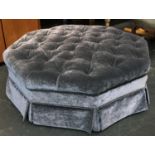 An octagonal button upholstered ottoman, 110cmW