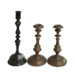 A pair of originally plated candlesticks, marked C. Balaine a Paris, each 22.5cmH; together with a