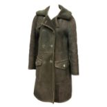 A vintage Simpsons of Piccadilly double breasted sheepskin coat, size 8