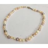 A pretty set of freshwater pearls with silver clasp