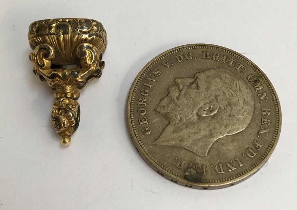 1935 silver crown together with a yellow metal fob seal - Image 2 of 2