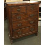 A chest of two short over three long drawers, 93cmW