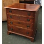 A small 20th century chest of four graduating mahogany drawers, 68x51x69.5cmH