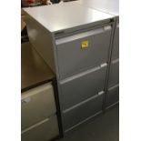 A Bisley three drawer filing cabinet in grey, 102cmH