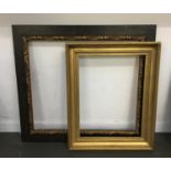 A large giltwood gesso frame, internal dimensions 65x49cm, external 80x65cm; together with one other