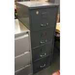 A Bisley three drawer filing cabinet in grey, 102cmH