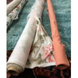 Two rolls of fabric, 140 and 145cm wide