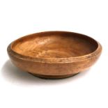 A turned wood fruit bowl, 30cmD