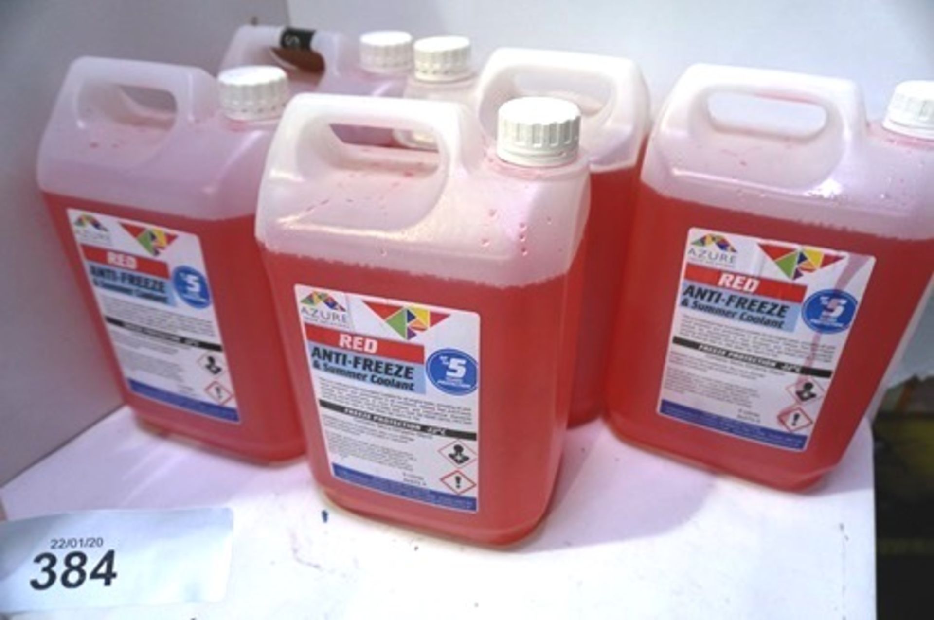 5 x 5ltrs of red antifreeze and summer coolant - Sealed new (GS11)