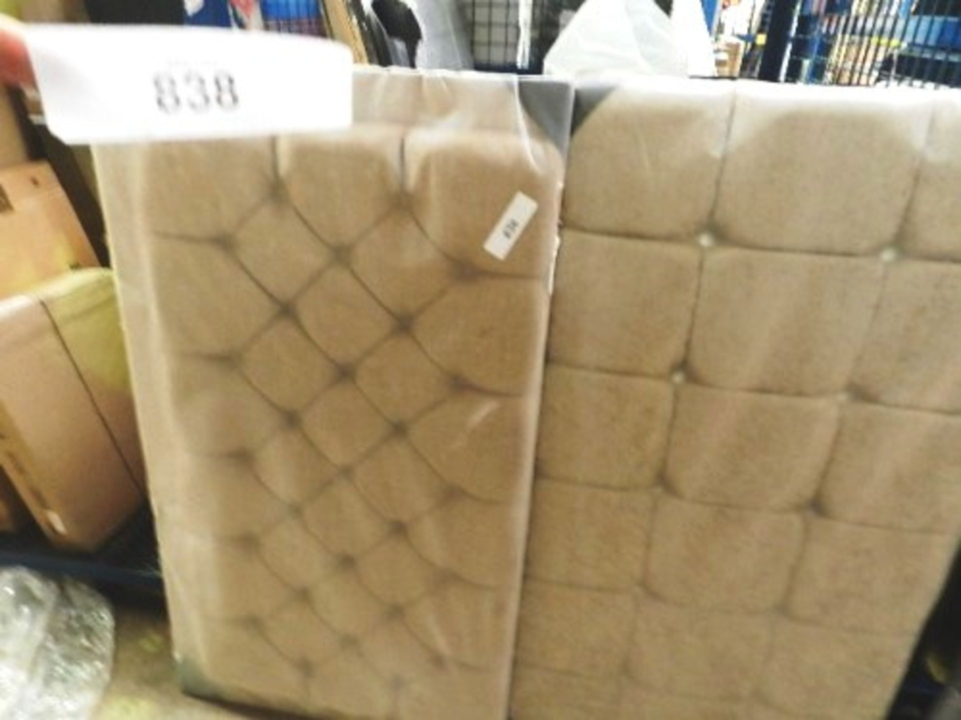 1 x 10 stud diamond beige headboard, 135cm x 75cm and a 27 stud headboard, 140cm x 78cm - Sealed new - Image 2 of 2