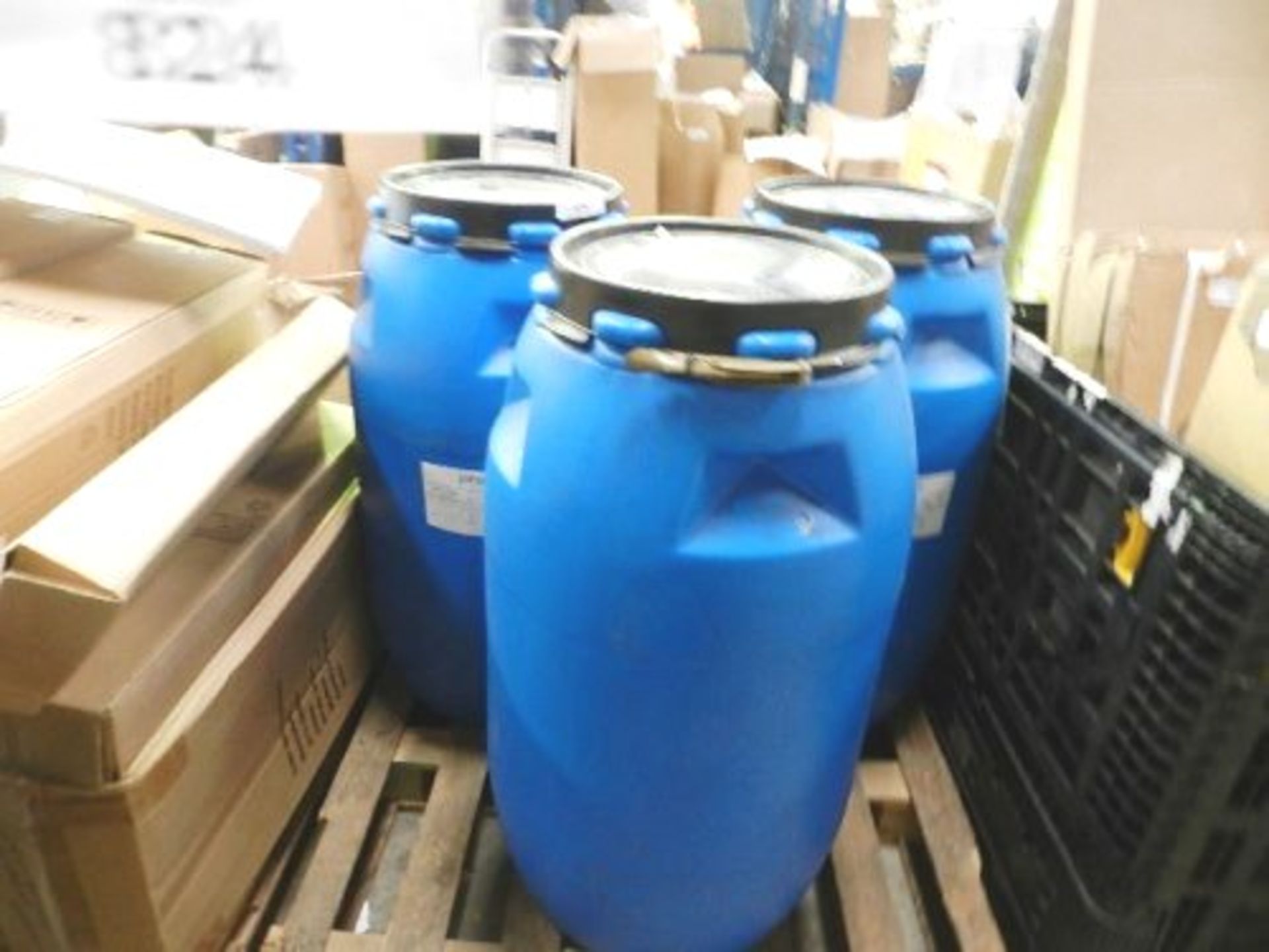 3 x large blue liquid drums, 1m high, 60cm diameter - Second-hand (GSF51)