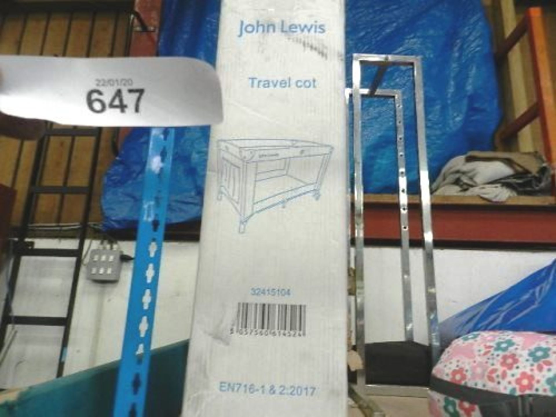 1 x John Lewis black travel cot - Sealed new in box (ES8)