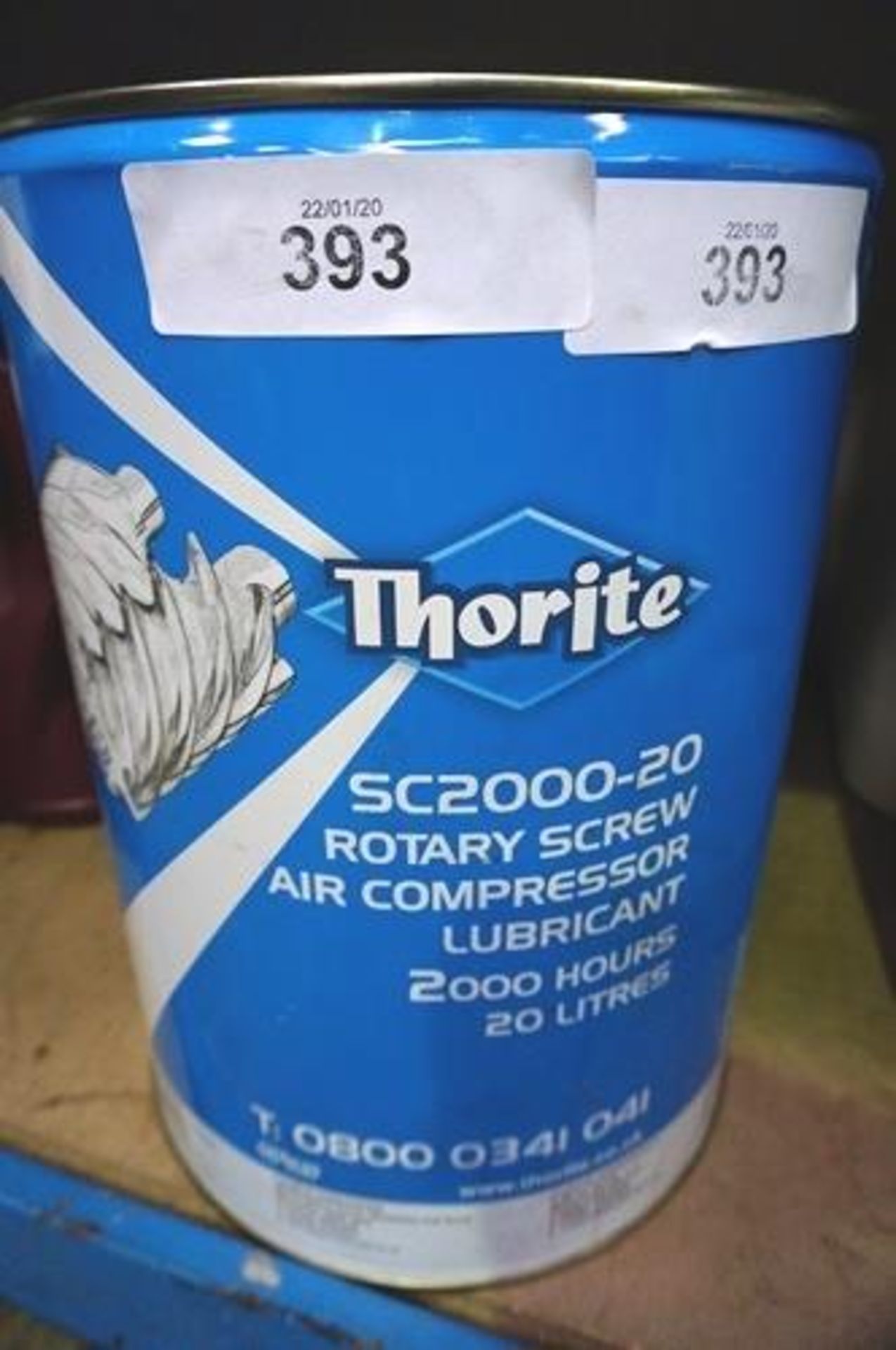 1 x 20ltr tin of Thorite SC2000-20 rotary screw air compressor lubricant - Sealed new (GS11)