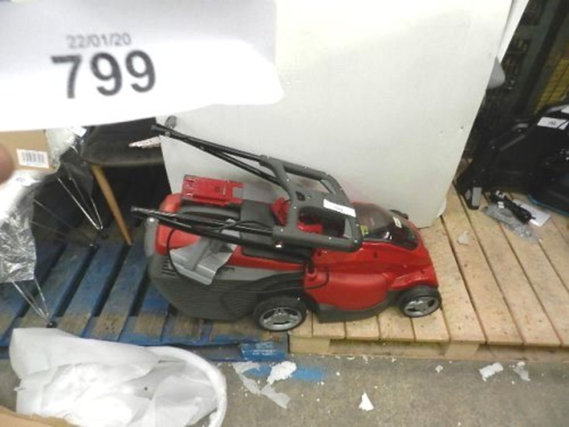 A Mountfield 48V lawnmower, checked and complete, together with a 3 wheeled folding sack truck - New