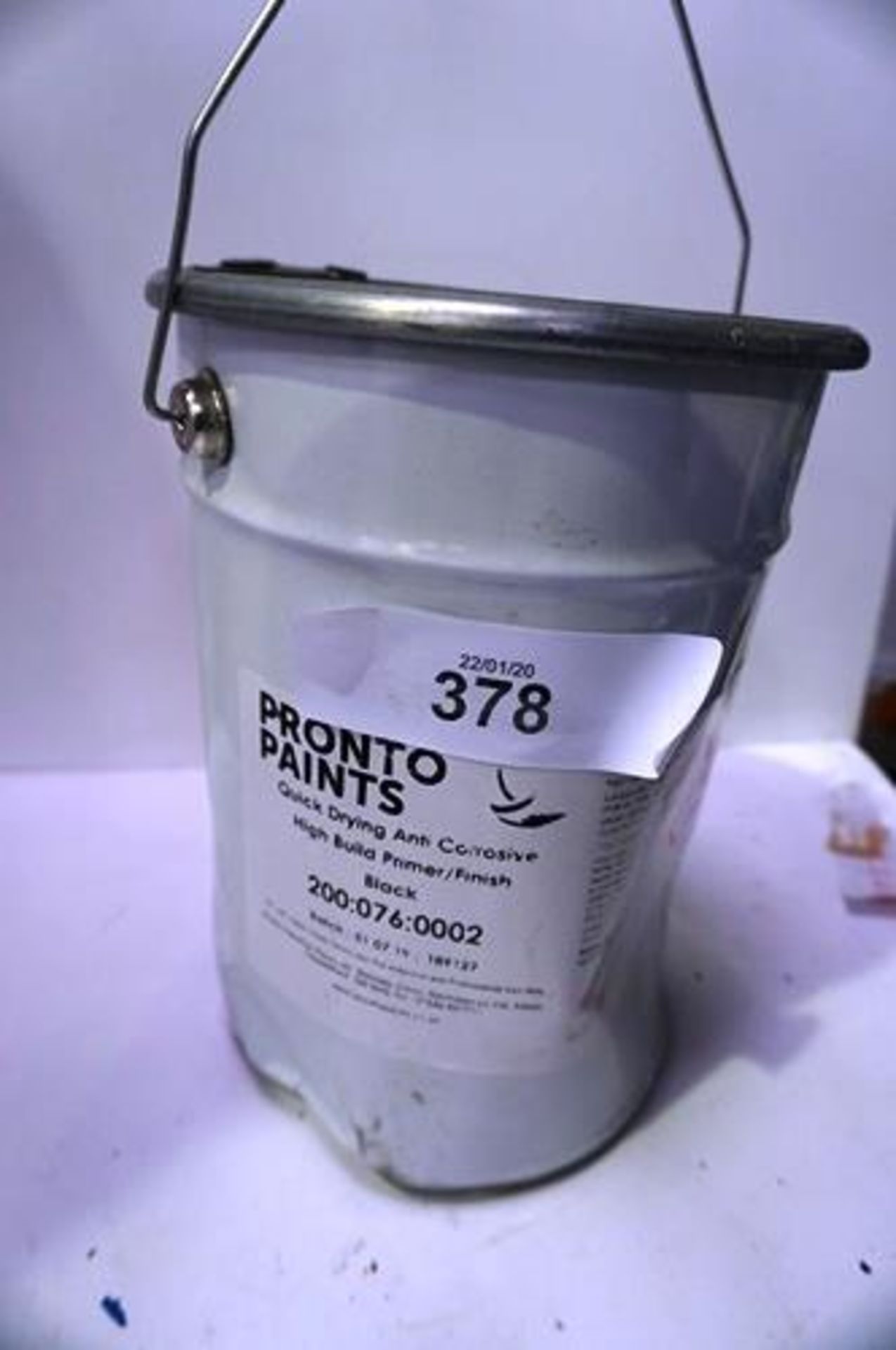 1 x 5ltr tin of Pronto Paint quick drying anti-corrosion high build black primer, manufacturer
