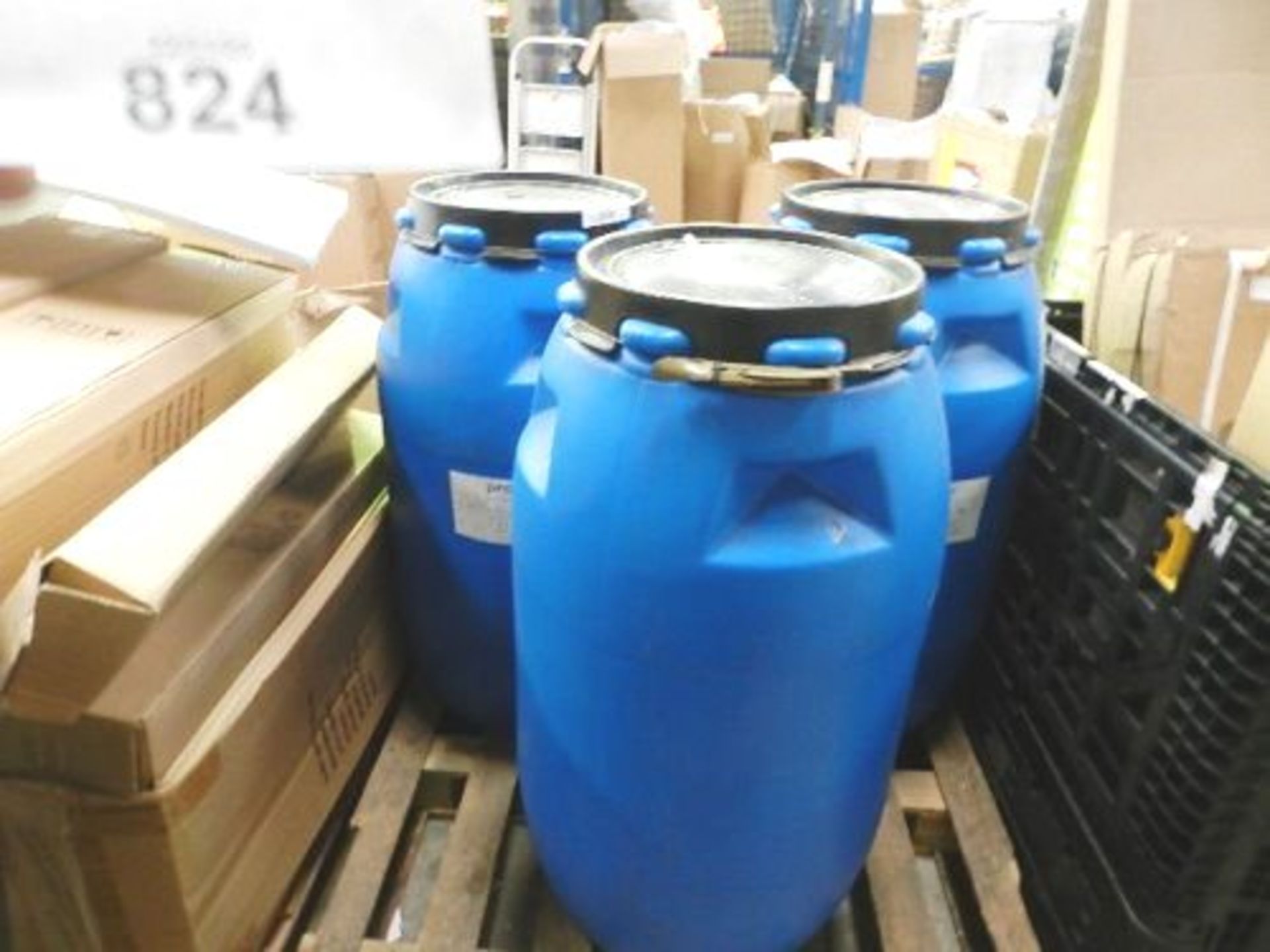 3 x large blue liquid drums, 1m high, 60cm diameter - Second-hand (GSF51) - Image 2 of 2