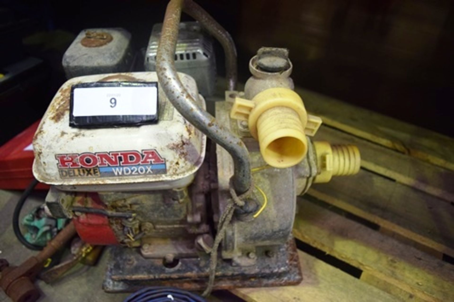 2" diameter water pump fitted with Honda WD20X petrol engine, seized, Nocchi electric submersible