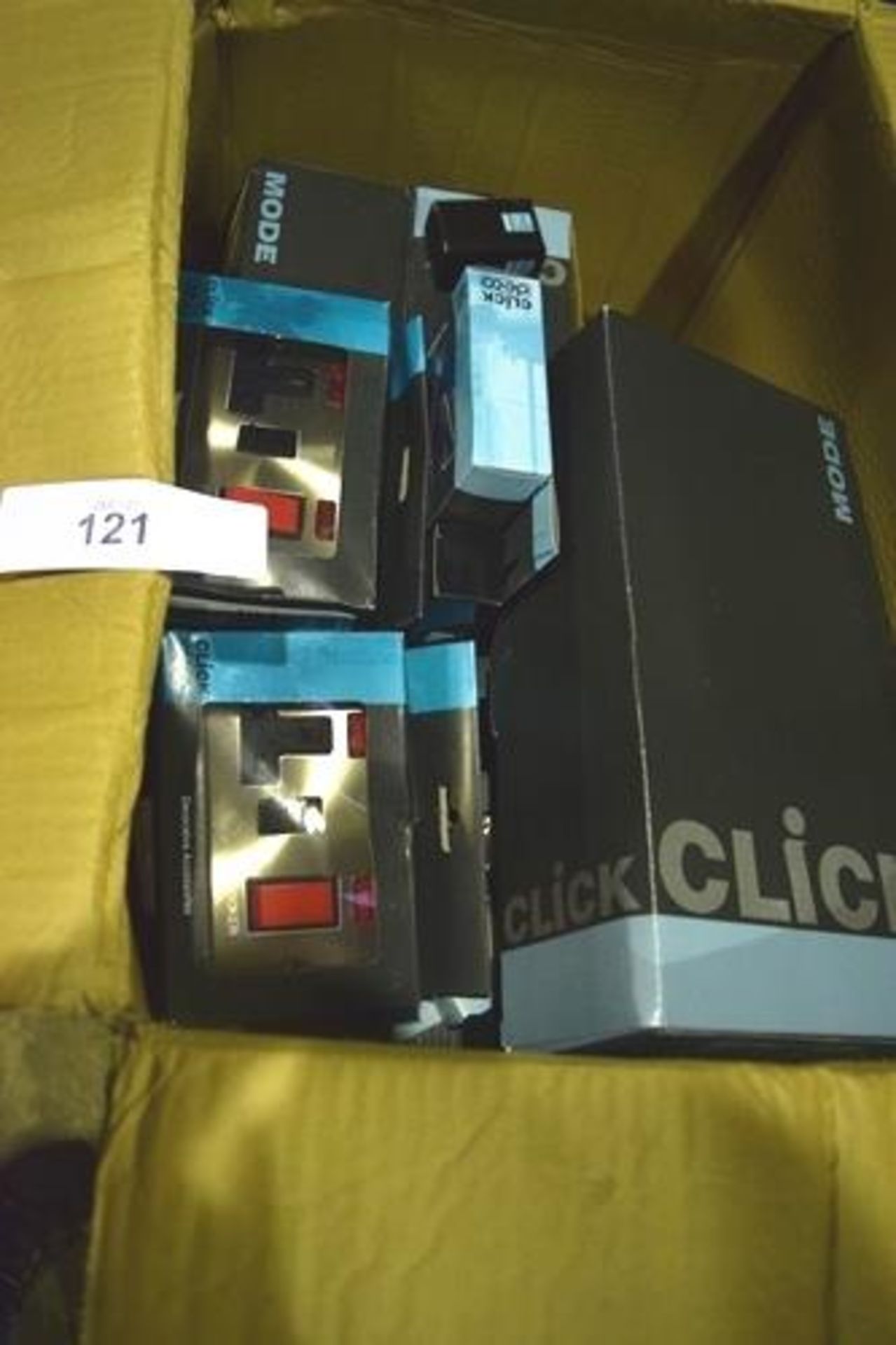 A selection of Click plugs, pattress boxes and switches - New (GS26)