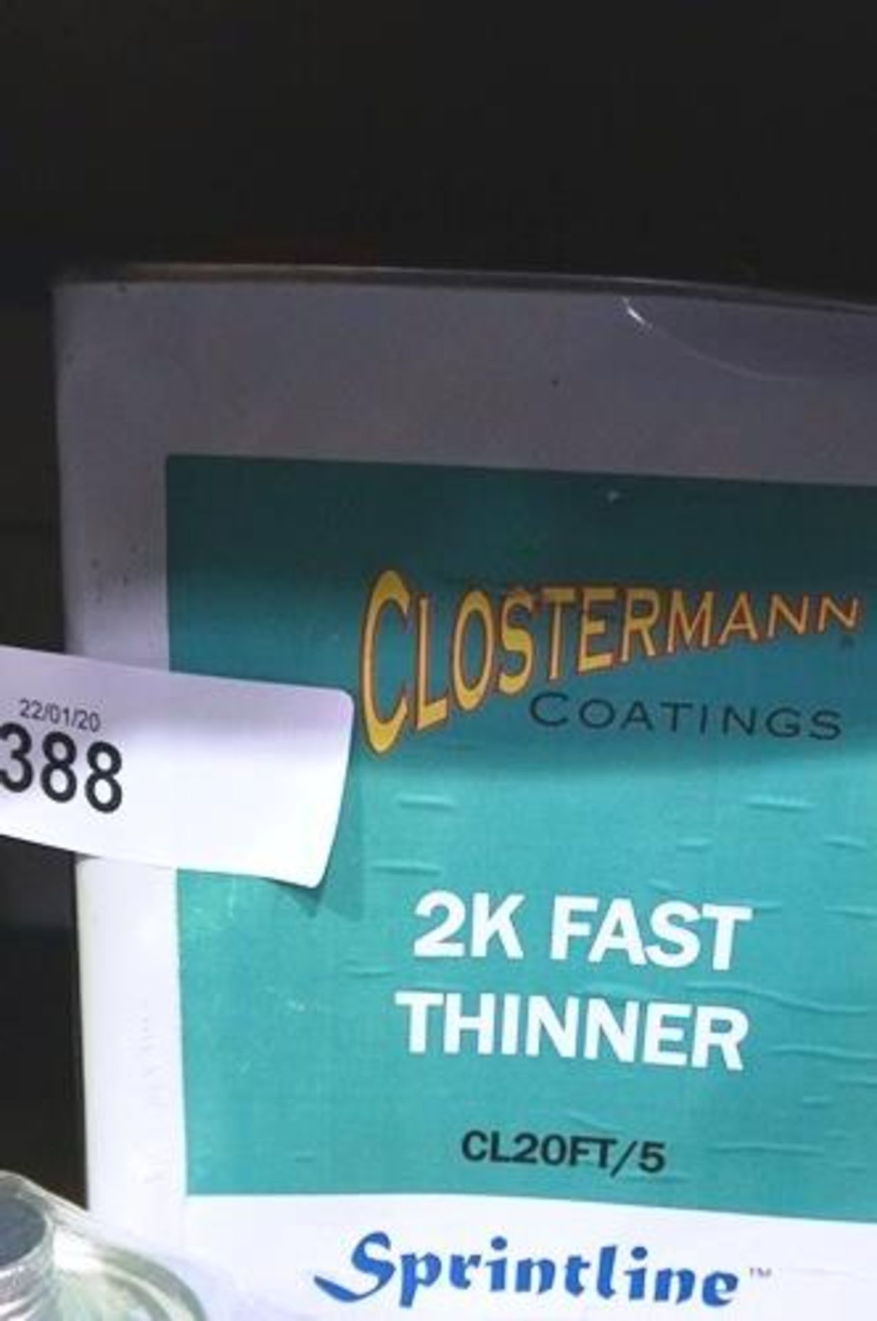 2 x 5ltr Closterman Coating 2K fast thinner together with 1 x box of empty tins, 0.41kg tin of - Image 2 of 2