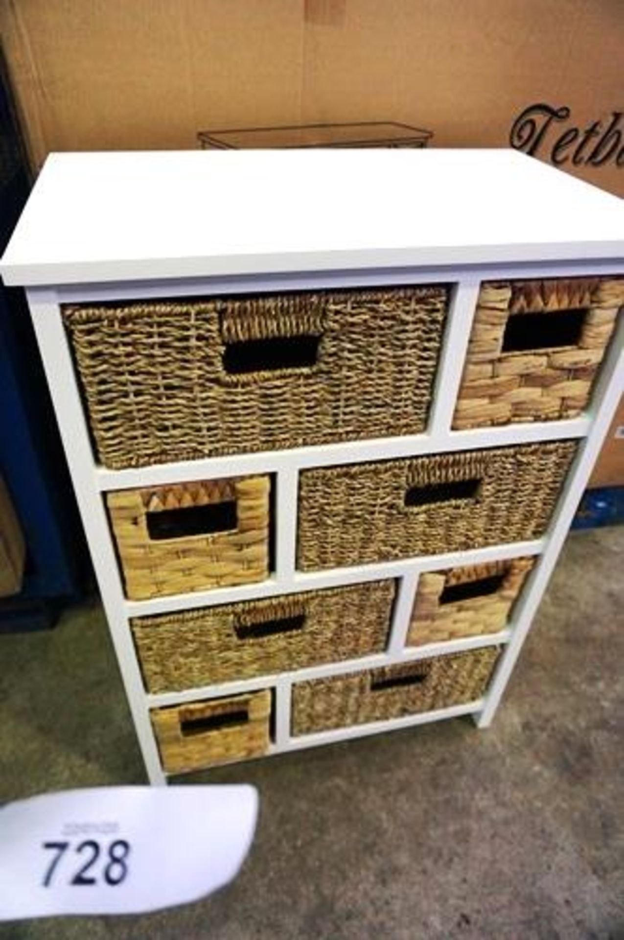 1 x Tetbury multi-drawer white cabinet with 8 x baskets, model WR1907 - New (GSF24)