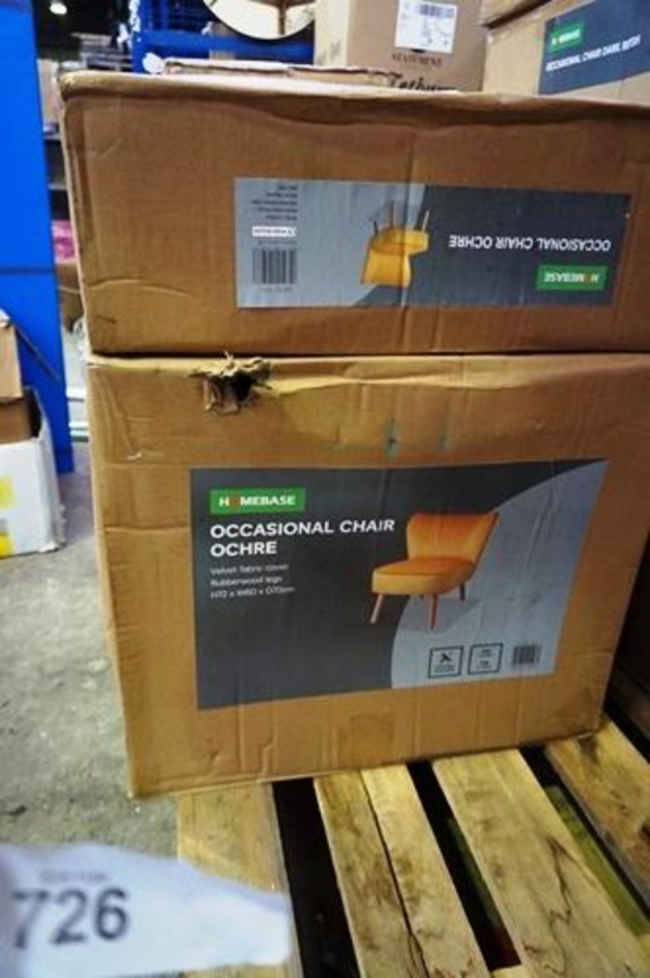 2 x Homebase ochre occasional chairs - New (GSF23)