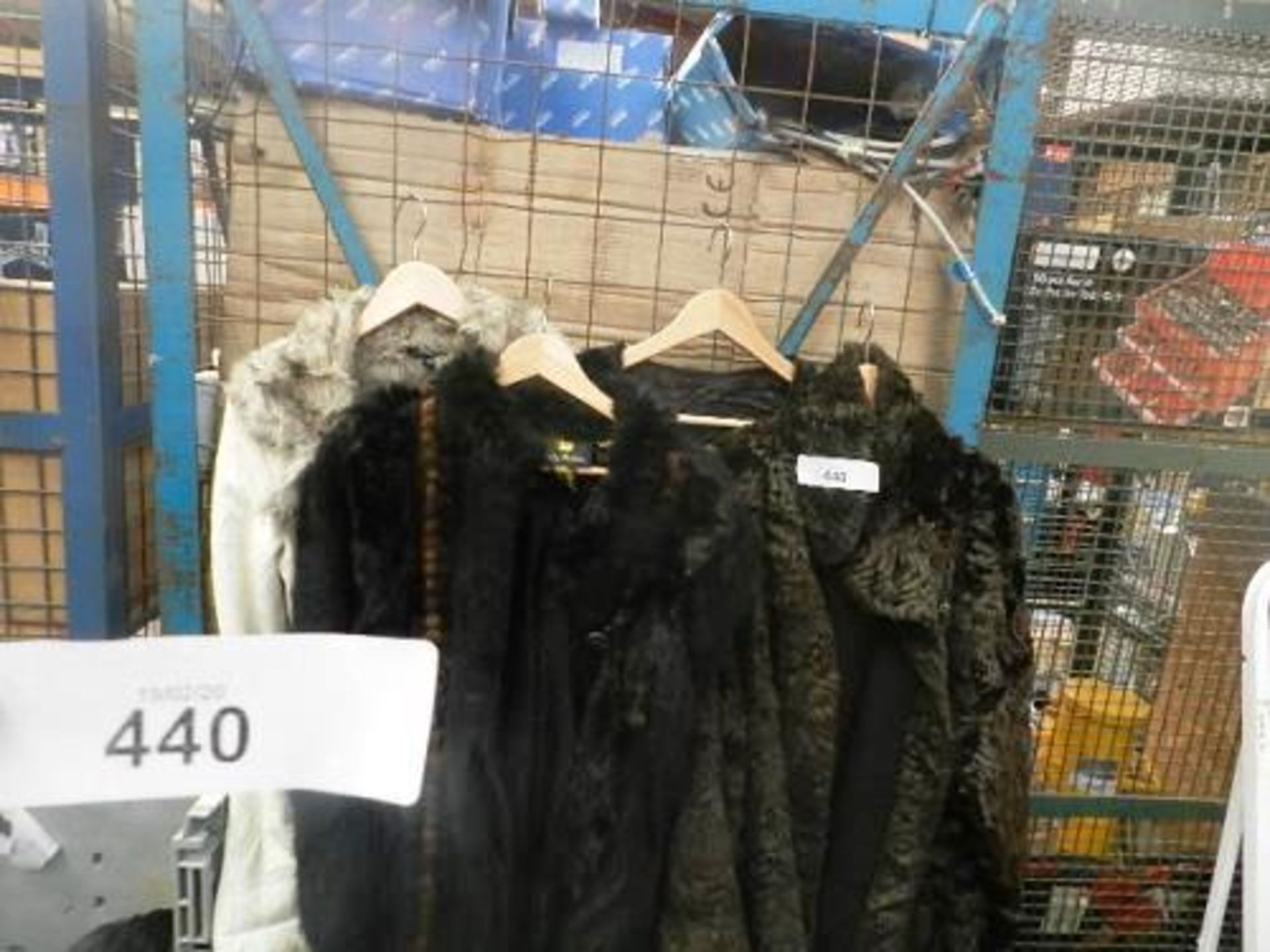 4 x fur jackets, size unknown approximately 12 - 14, includes Angora jacket by Fully Fashion,