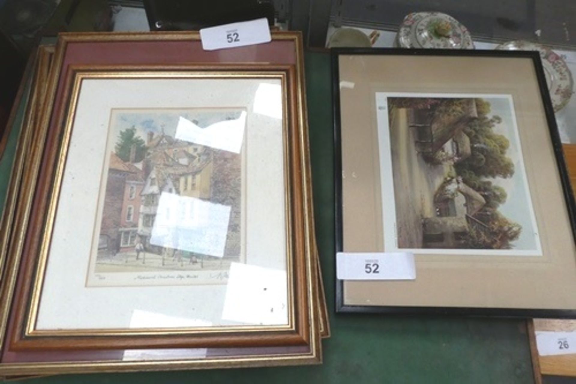 A set of 4 RHS Botanical prints, a print of Christmas steps, Bristol and 2 others - Second-hand (