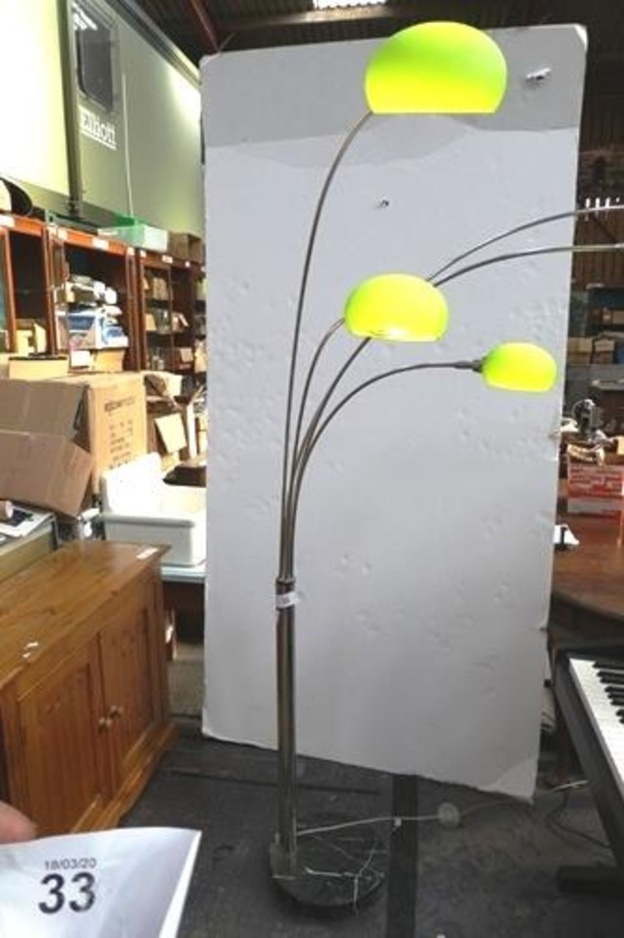 A 1970's marble based 5 point spray type standard lamp - Second-hand (FS)