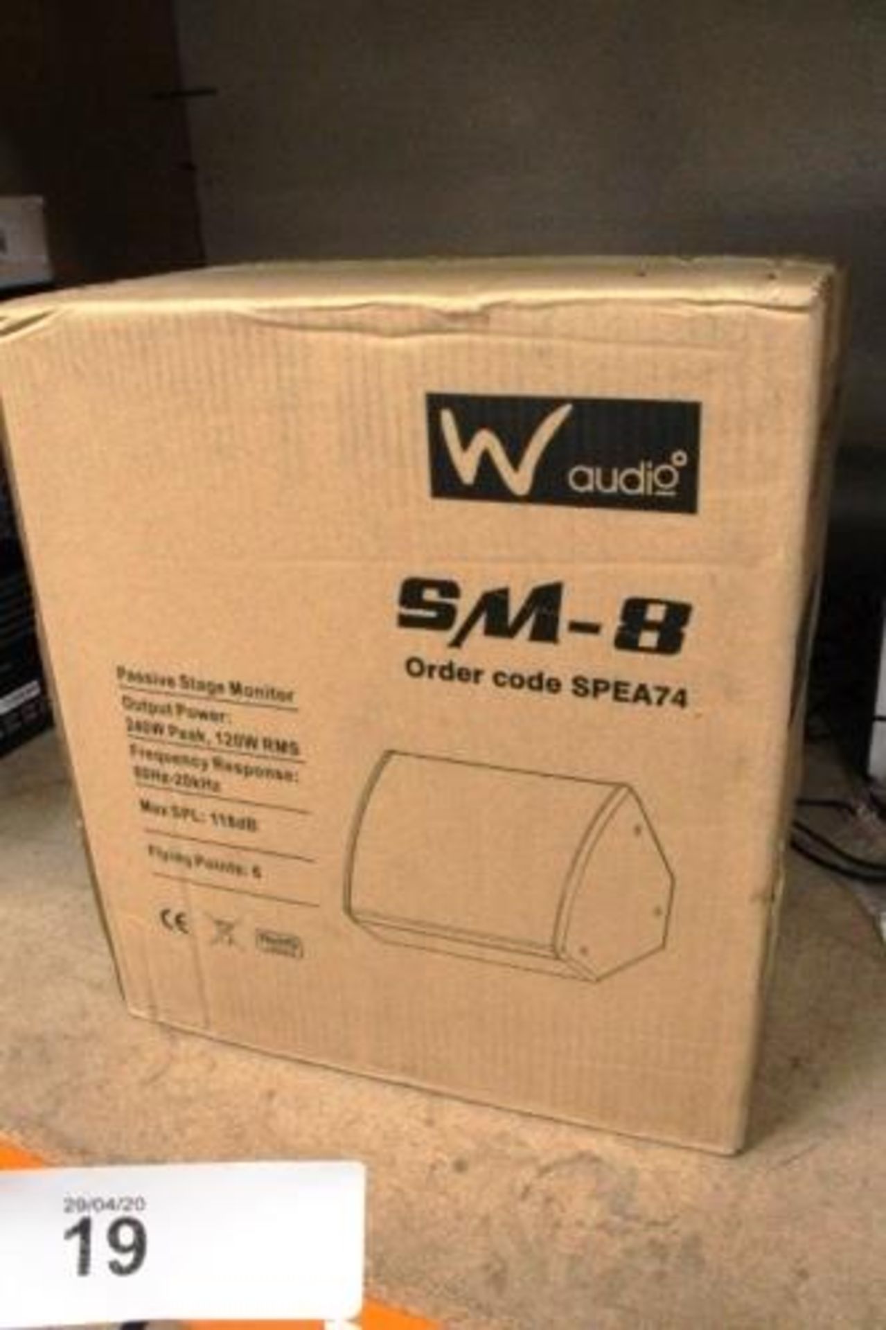 A W Audio SM-8 passive stage monitor speaker, 240W - Sealed new in box (ES1) - Image 2 of 2