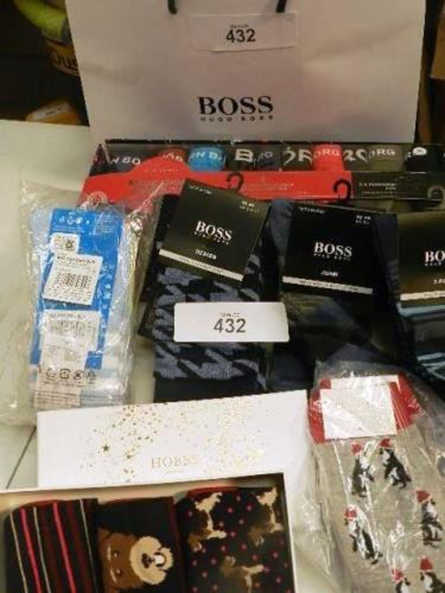 A quantity of premium brand pants and socks comprising Bjorn Borg essential shorts, 6 x pairs Boss