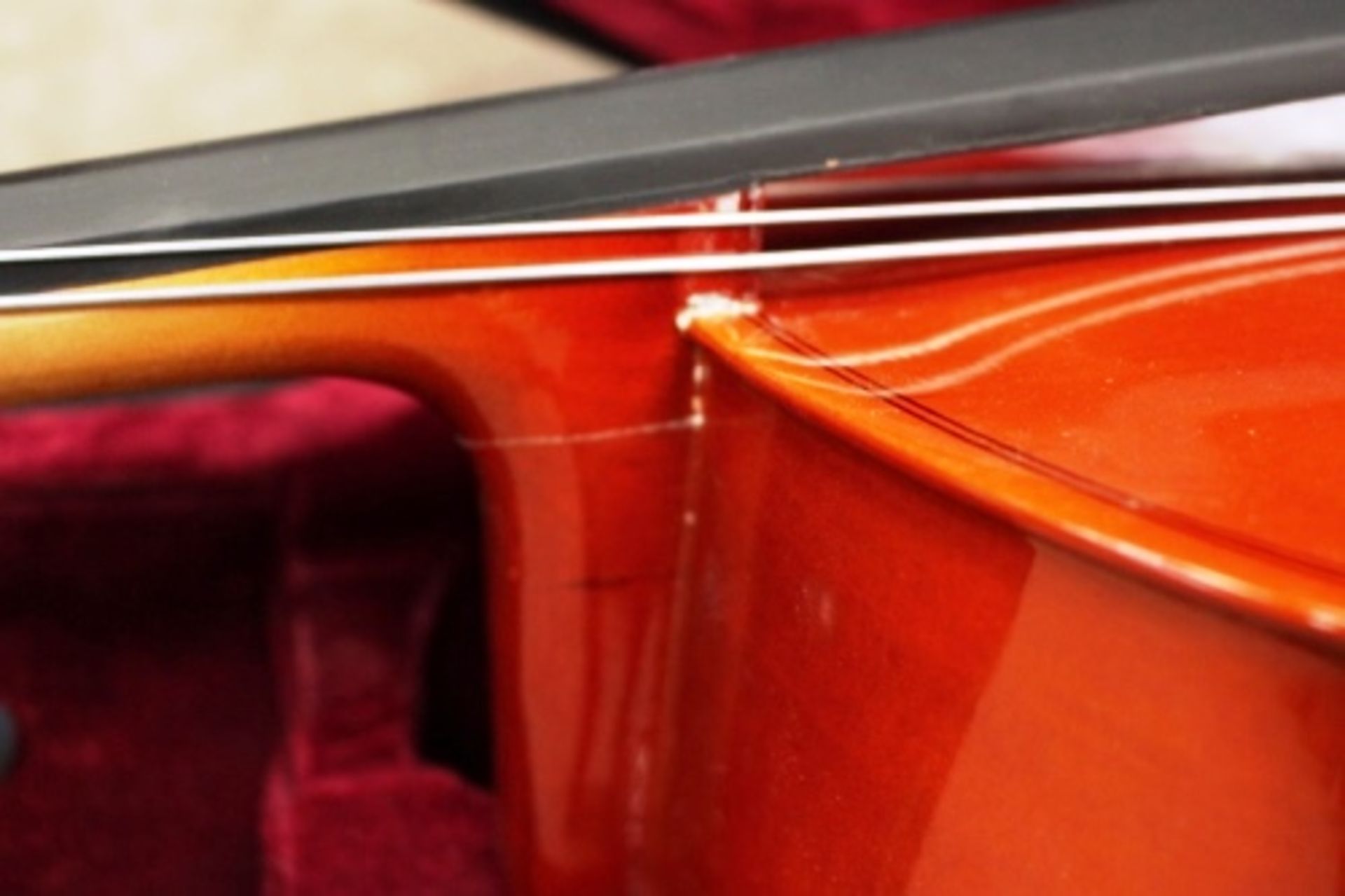 A cello with repaired neck, comes with carry case, music stand and spare strings - New (cabsfloor) - Image 5 of 5