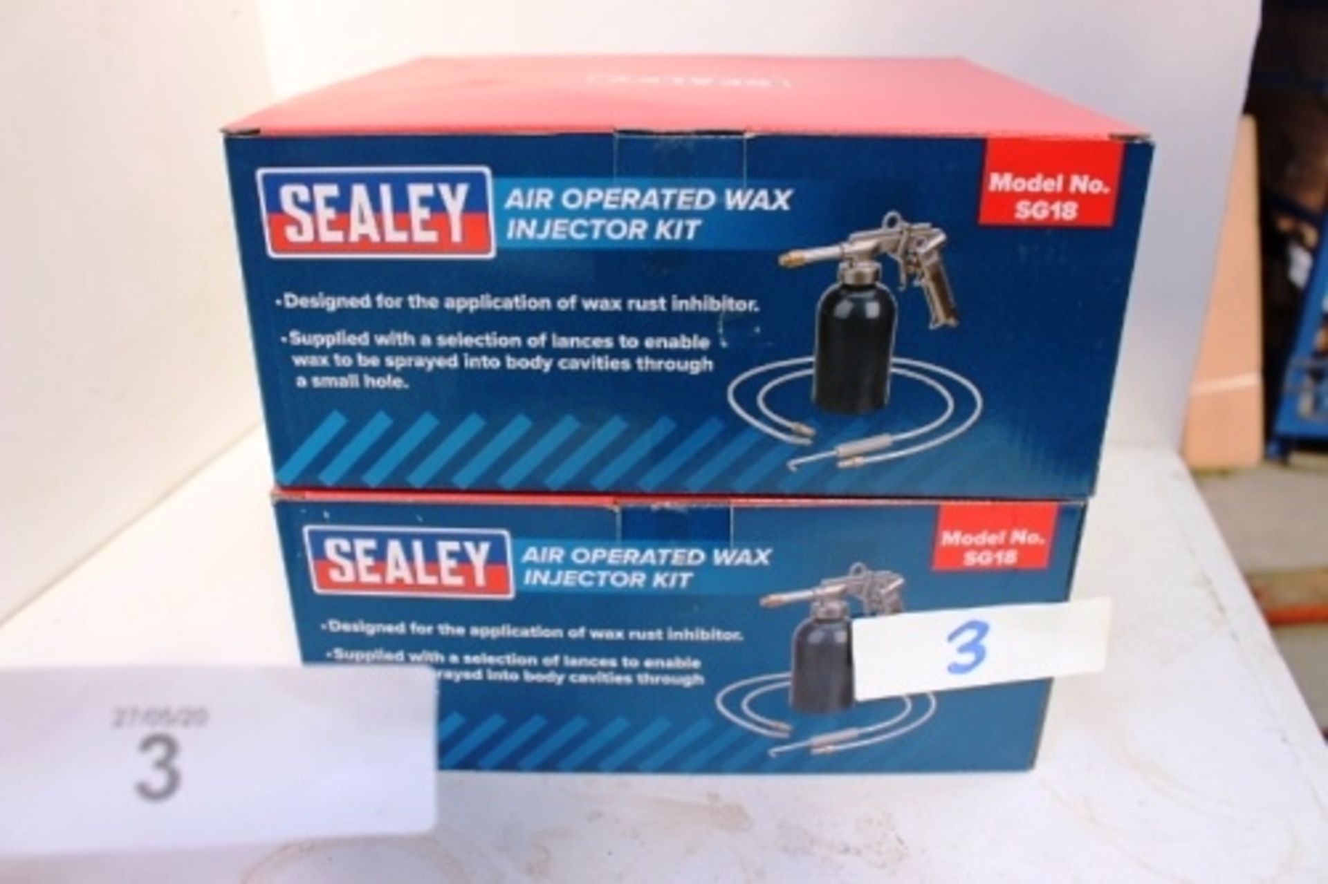 2 x Sealey air operated wax injector kits, model SG18, RRP £80.00 each - New (TC1)