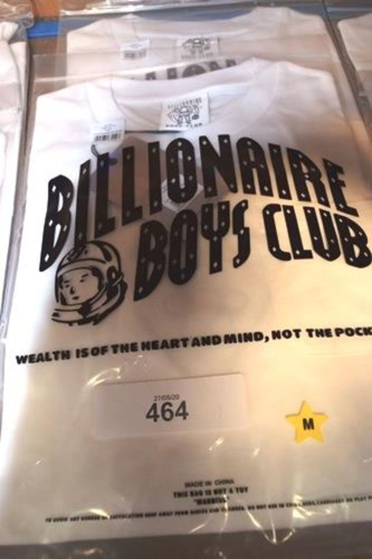 2 x Billionaire Boys Club Heart & Mind long sleeve white t-shirts, 1 x size M and 1 x size L -