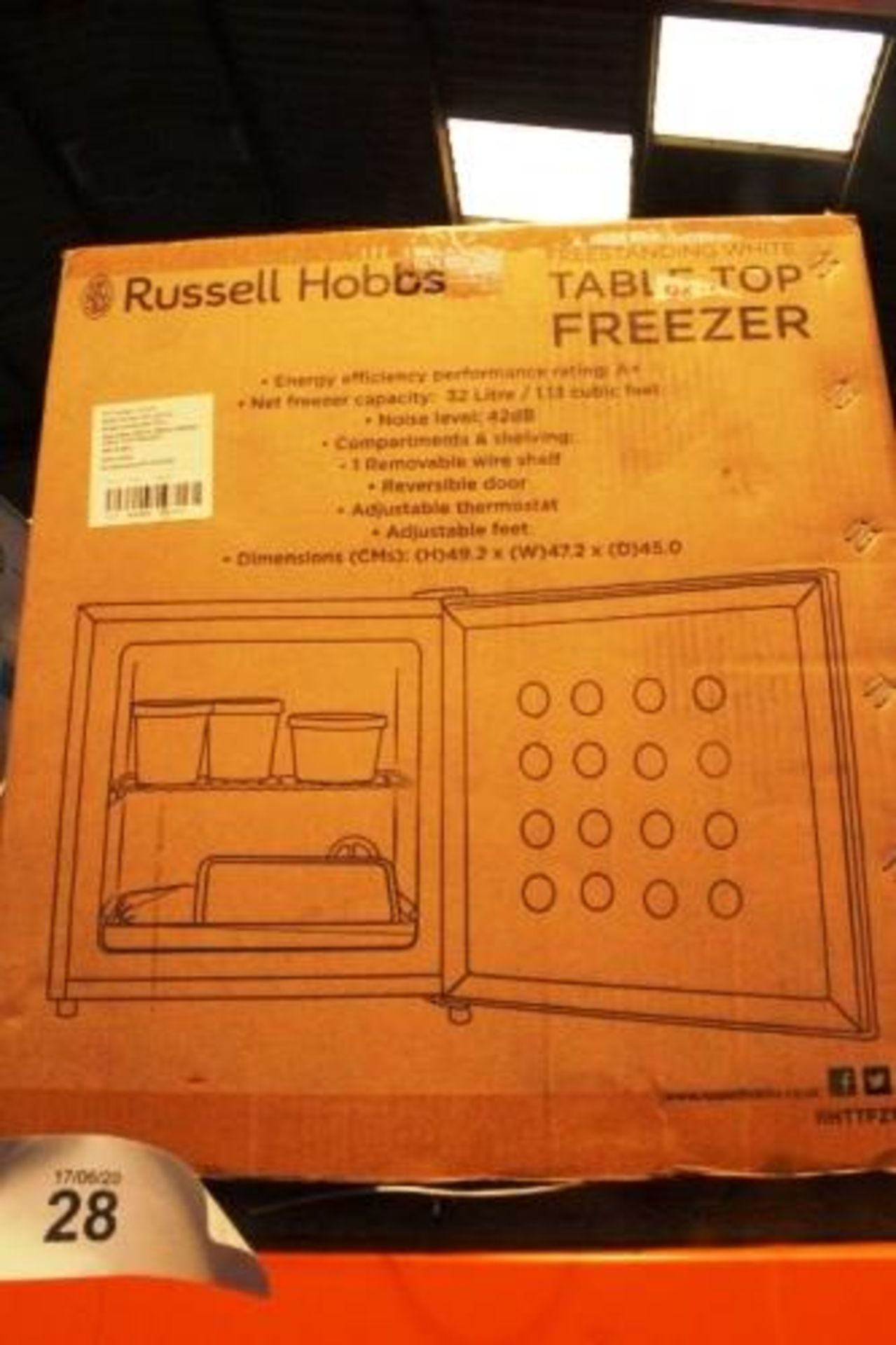 Russell Hobbs table top freezer, model RHTTFZI - New (ES17)