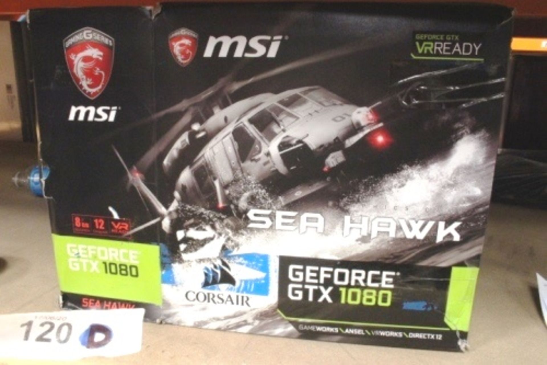 MSi Seahawk GeForce GTX-1080 graphics card, 8gb VR Ready, S.N. 1801G413-DAAA-A00 - Second-hand,