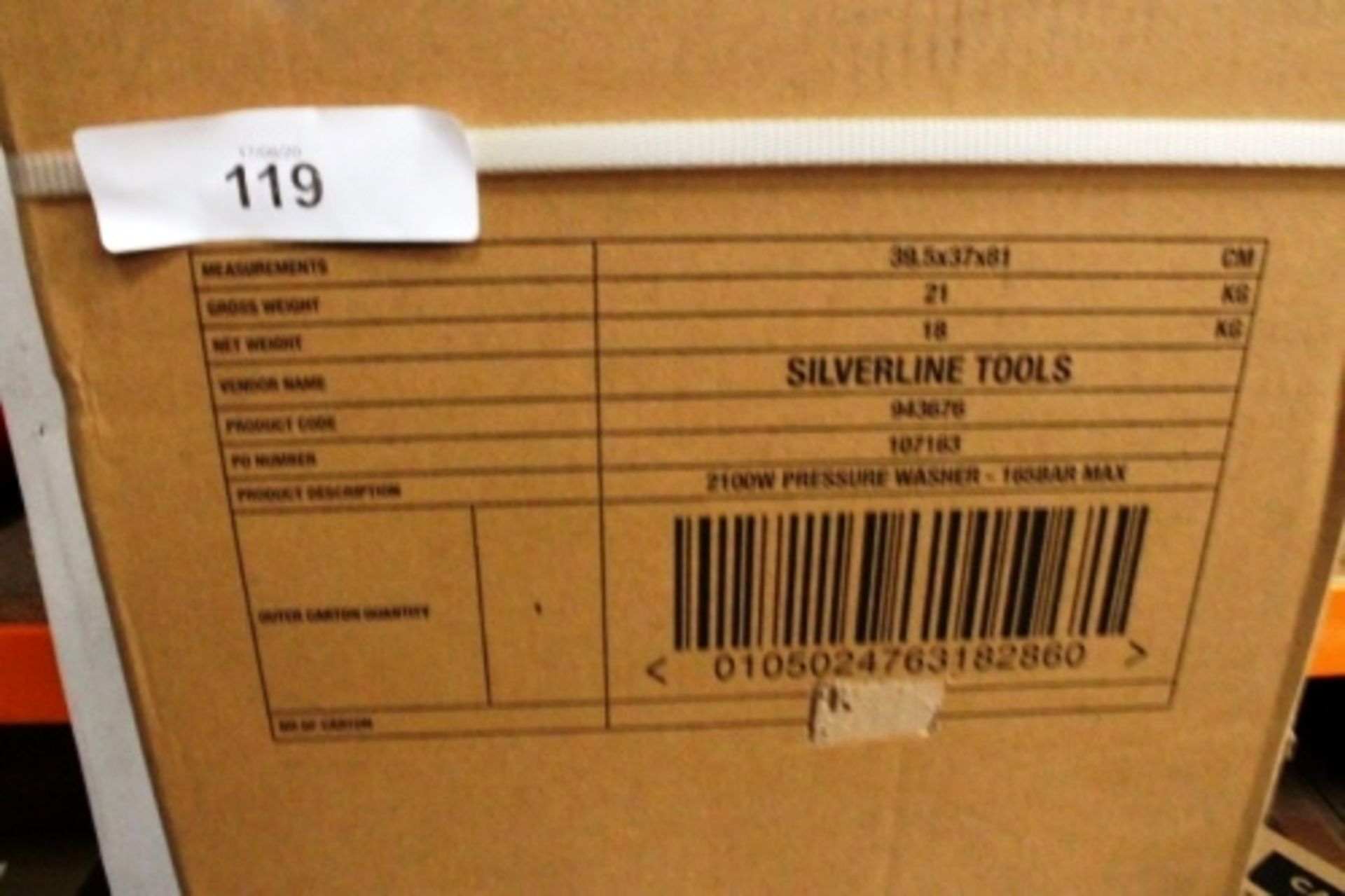 Silverline 2100W pressure washer, product code 943676 - New (ES6)