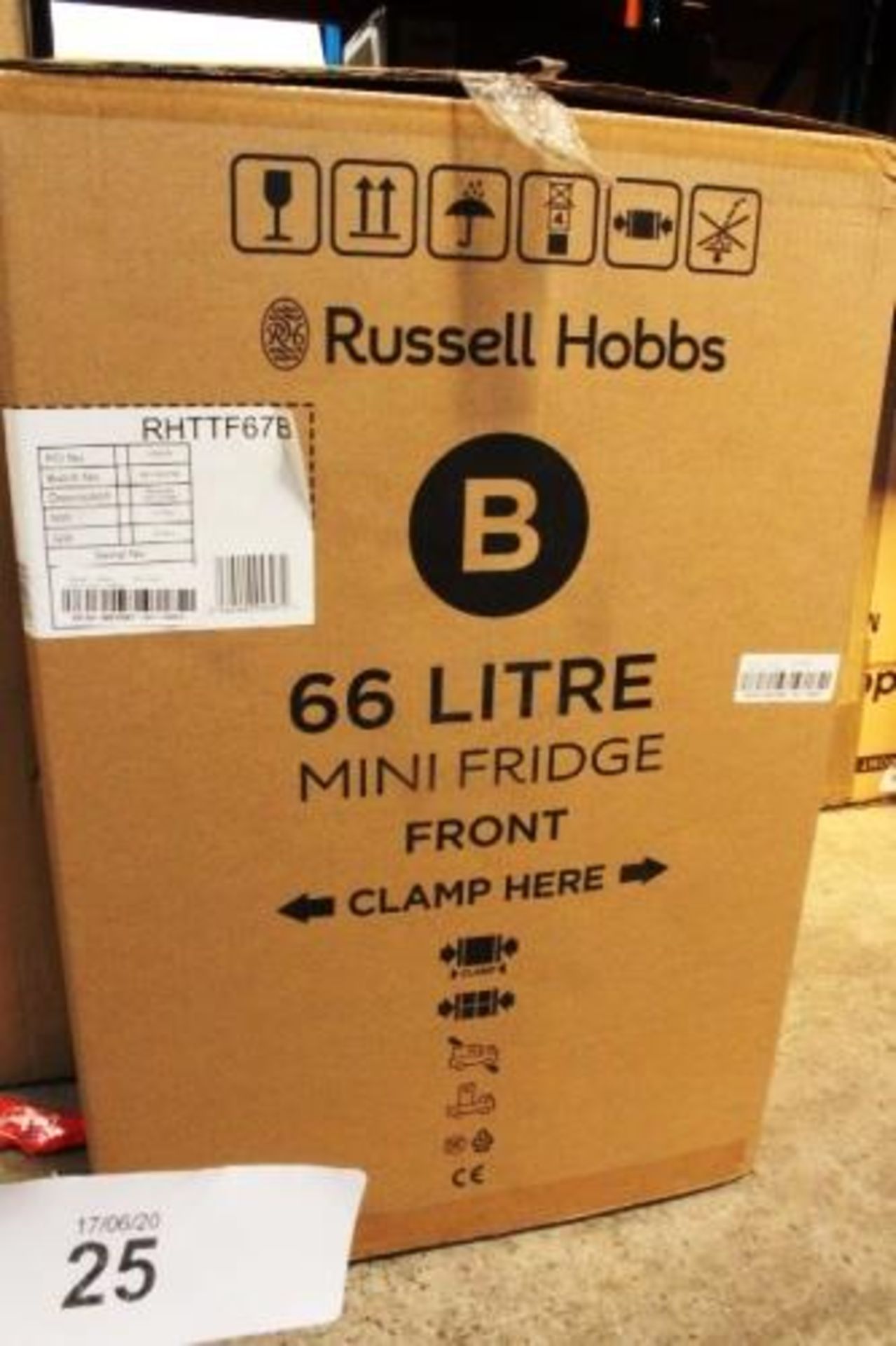 Russell Hobbs 66ltr mini fridge, model RHTTF67B - New in box (ES18)