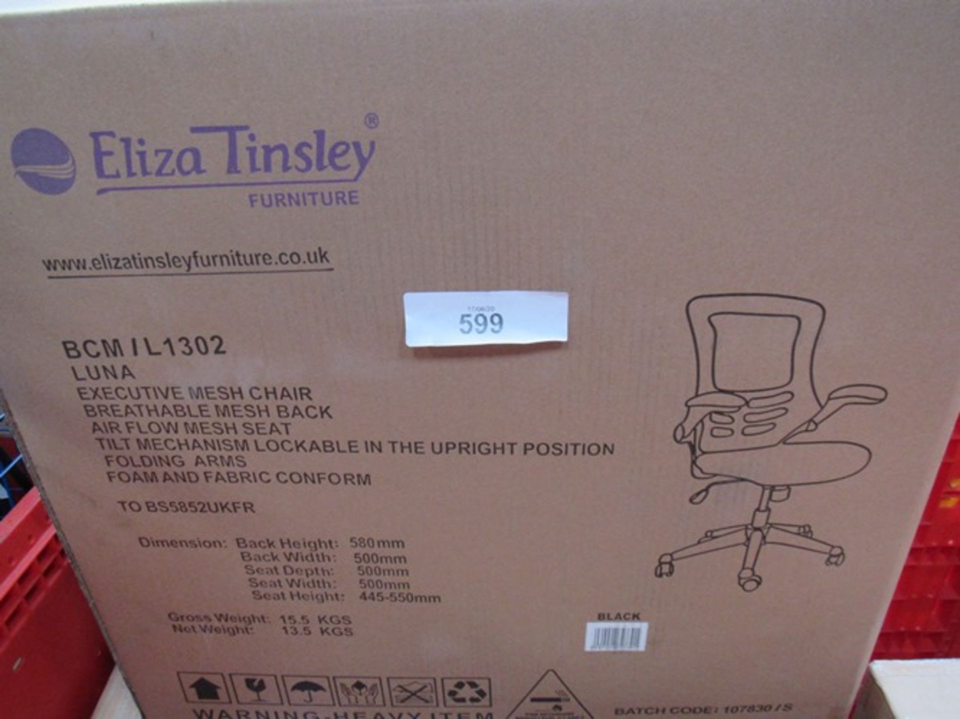 4 x Eliza Tinsley computer armchairs including 2 x executive mesh chairs with breathable mesh back
