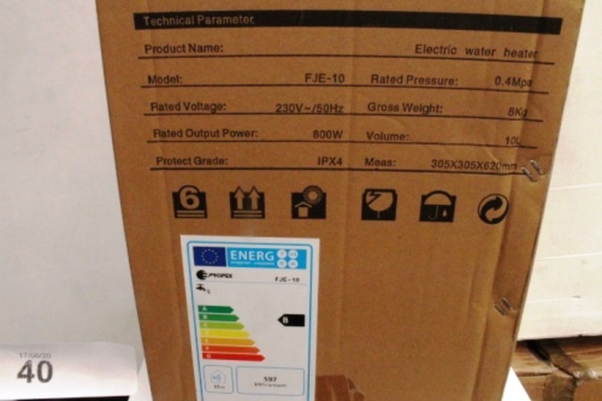 Propec 10ltr electric storage water heater, model FJE10 - New (ES16) - Image 2 of 2