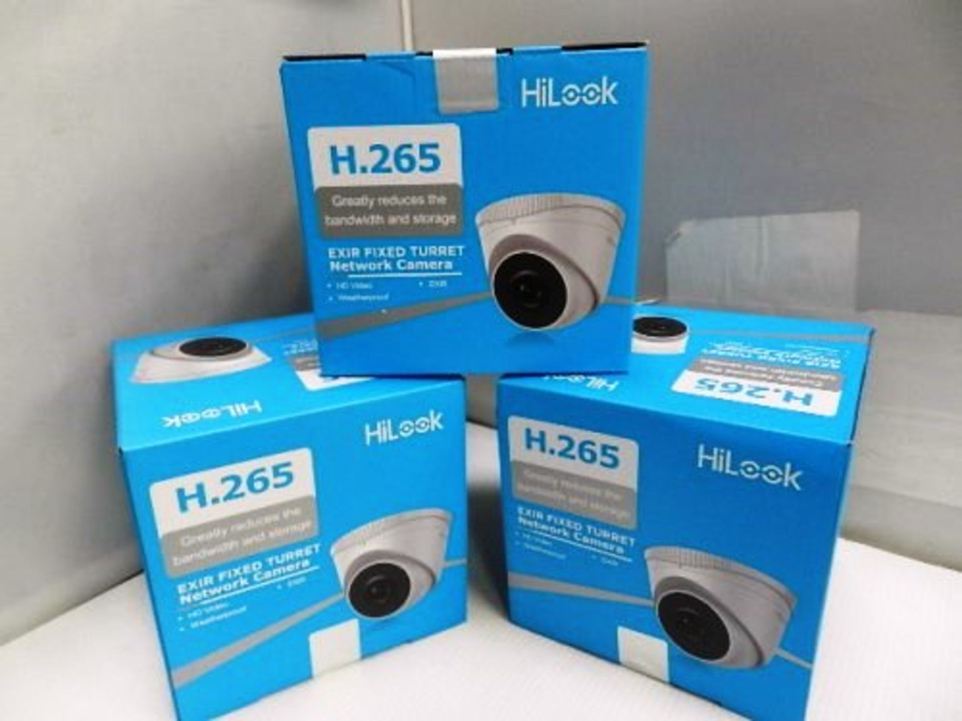 3 x HiLook EXIR fixed turret network cameras, H265 - New (C10A)