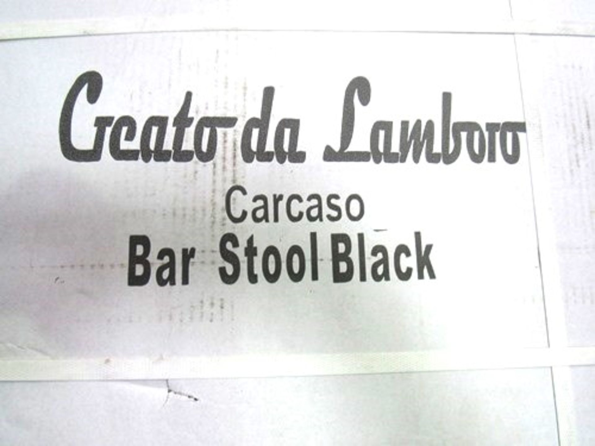 2 x Creato da Lamboro Carcaso black bar stools together with 1 x Creato da Lamboro clear glass table - Image 2 of 3