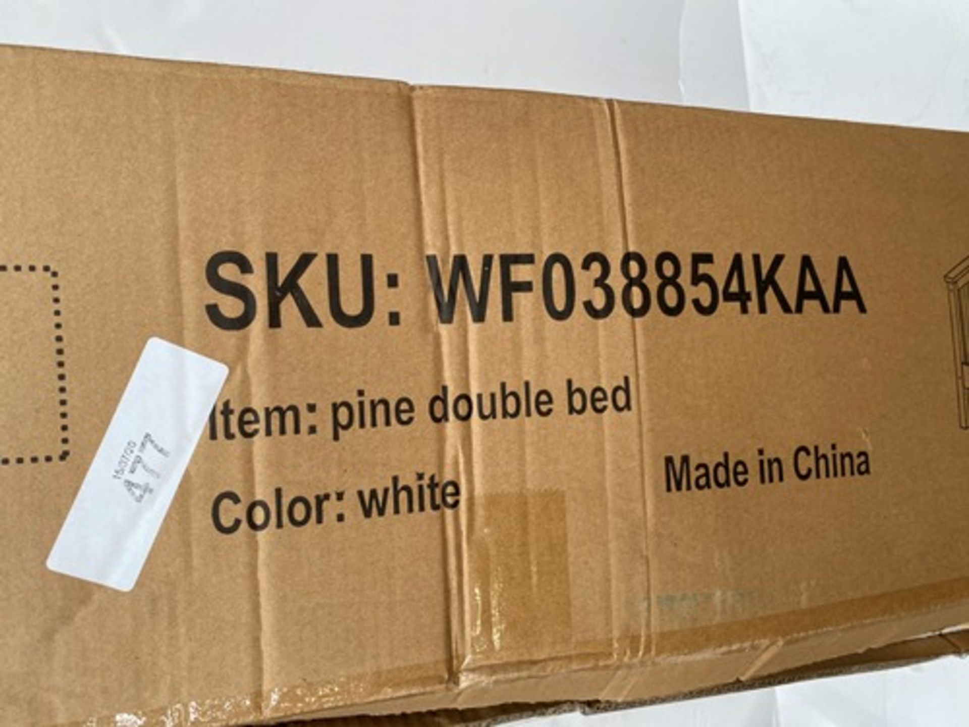 White pine double bed, SKU: WF038854KAA - New (GS11) - Image 2 of 3