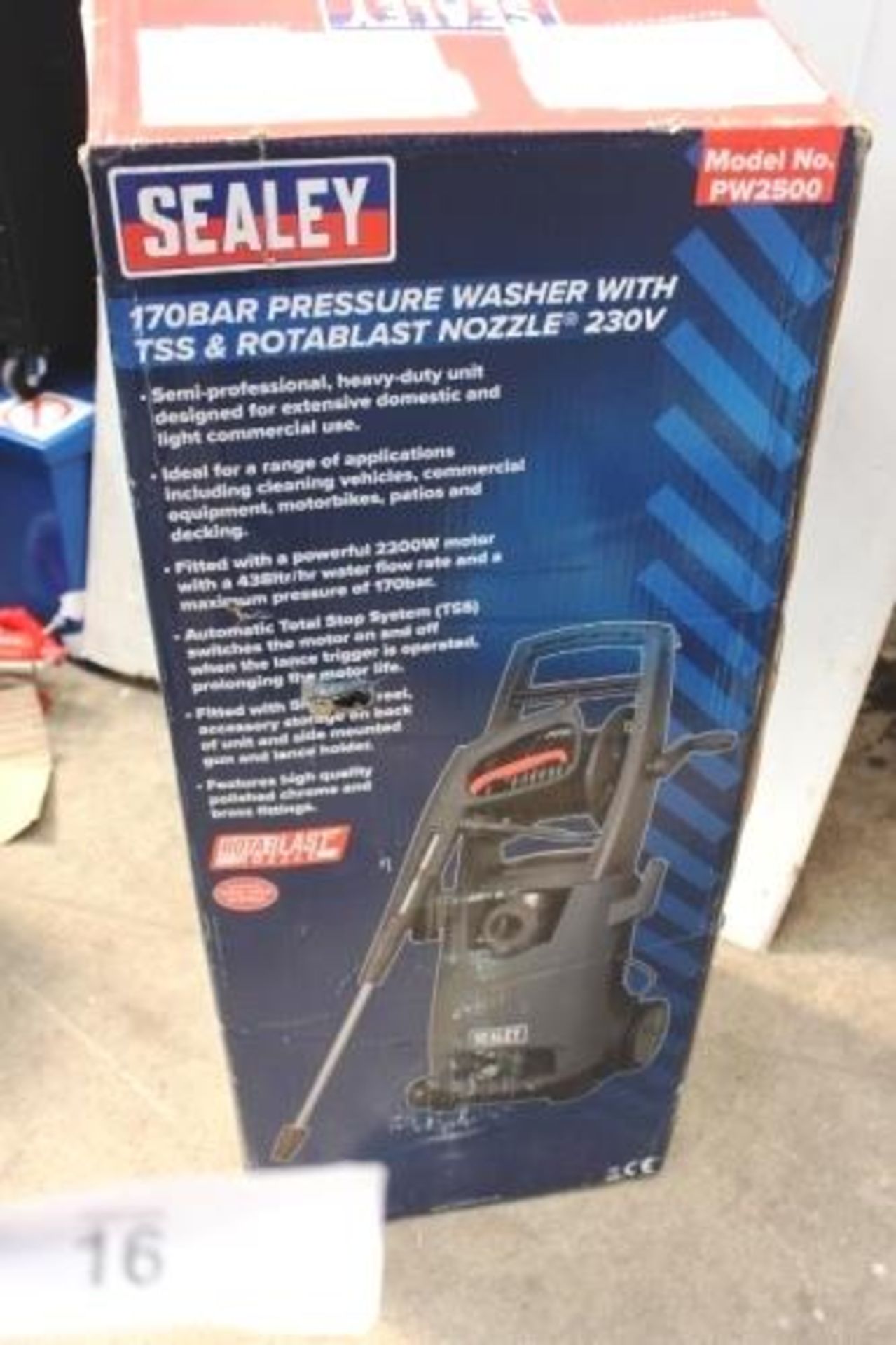 Sealey 170 bar pressure washer with T5S and Rotablast nozzle, 230 - New (TC2) - Image 3 of 3