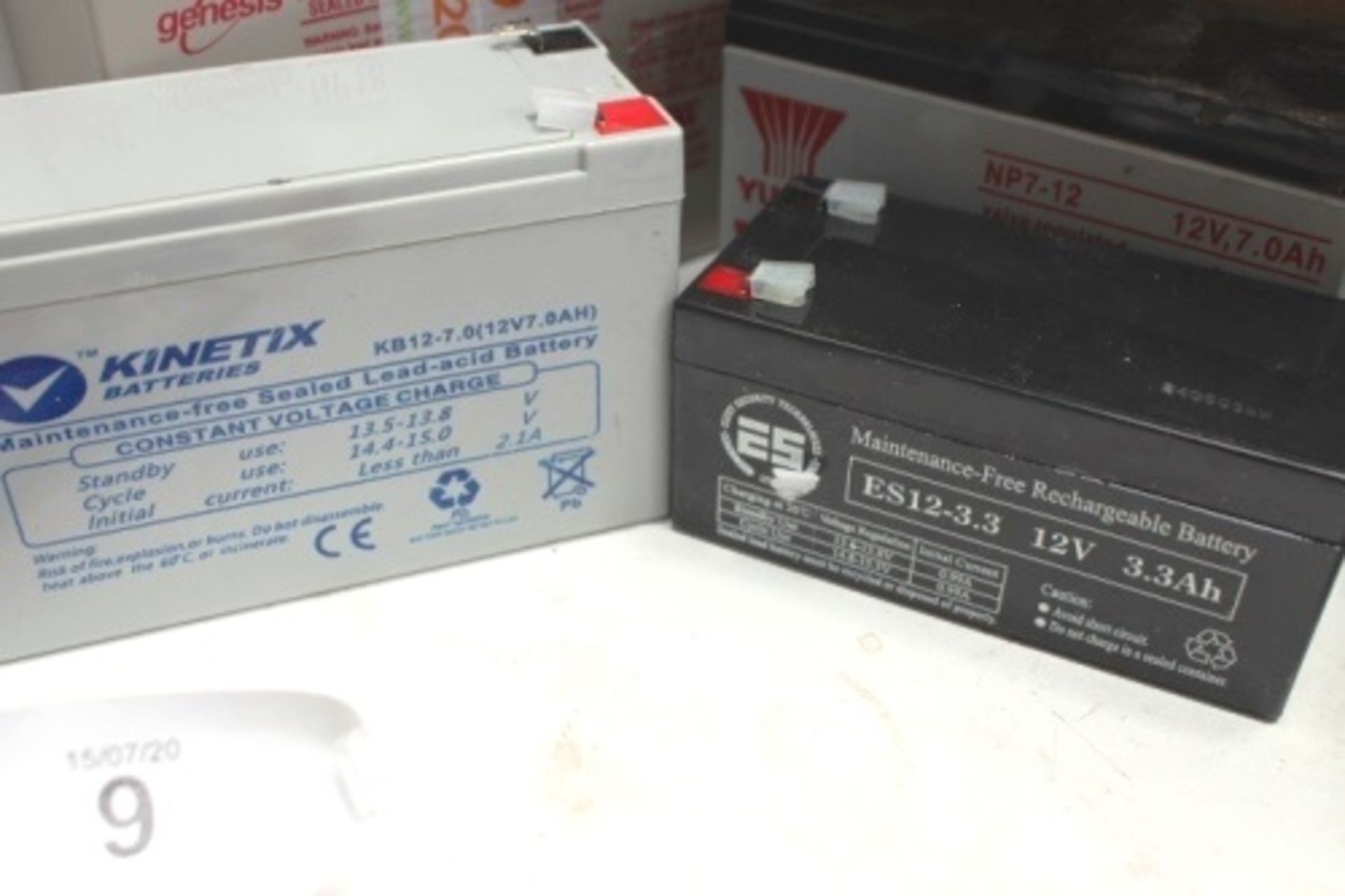 10 x 12V batteries including Genesis 17AH, B.B 96 WPC, 4 x Yuasa 24AH - New (TC1) - Image 2 of 3