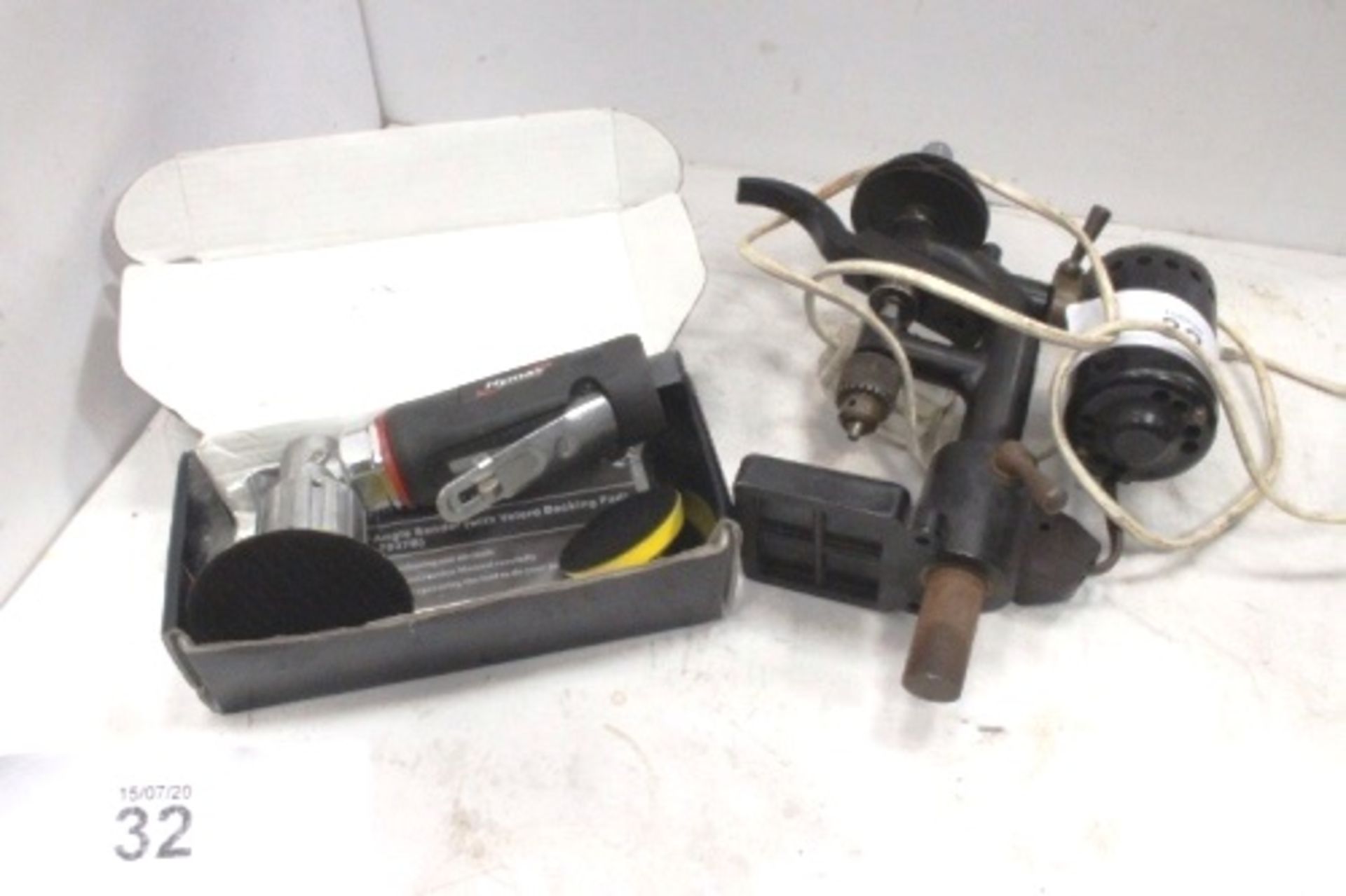 Hymair 2" air sander, new in box together with model makers pillar drill, 240Vv spares and