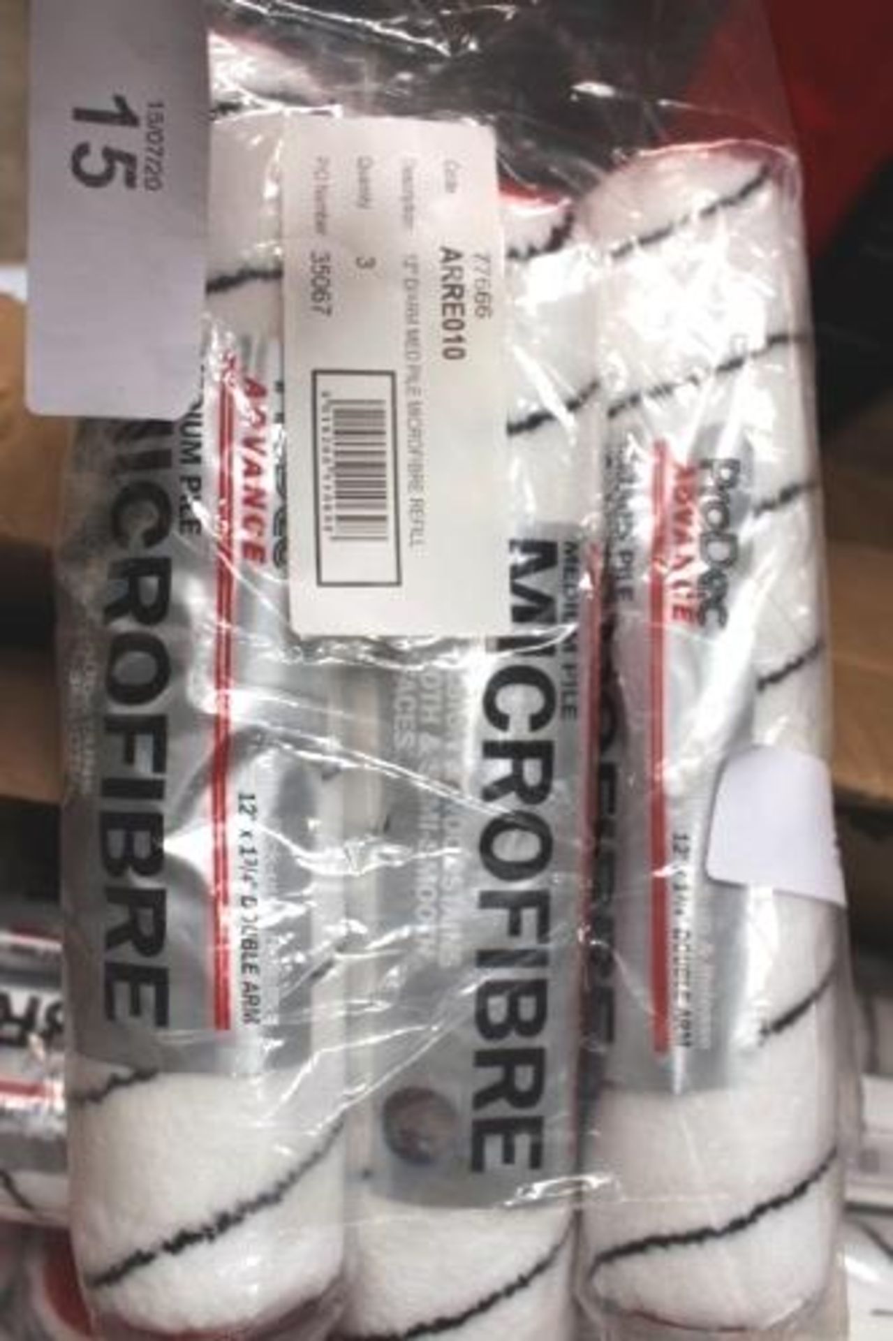 16 x packets of 3 ProDec Advance medium pile microfibre 12" roller covers - New (TC2) - Image 2 of 2