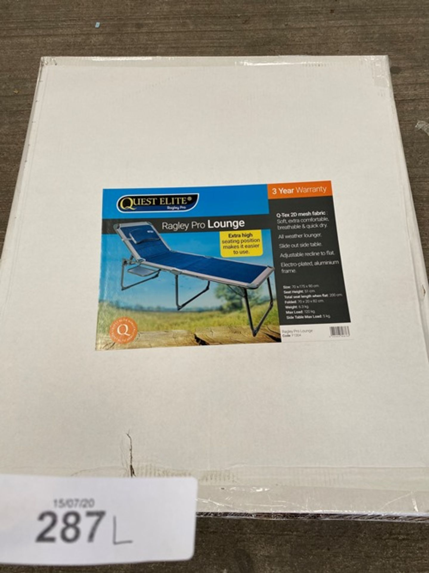 1 x Quest Elite Ragley Pro lounger, product code F1304 - New (FS)