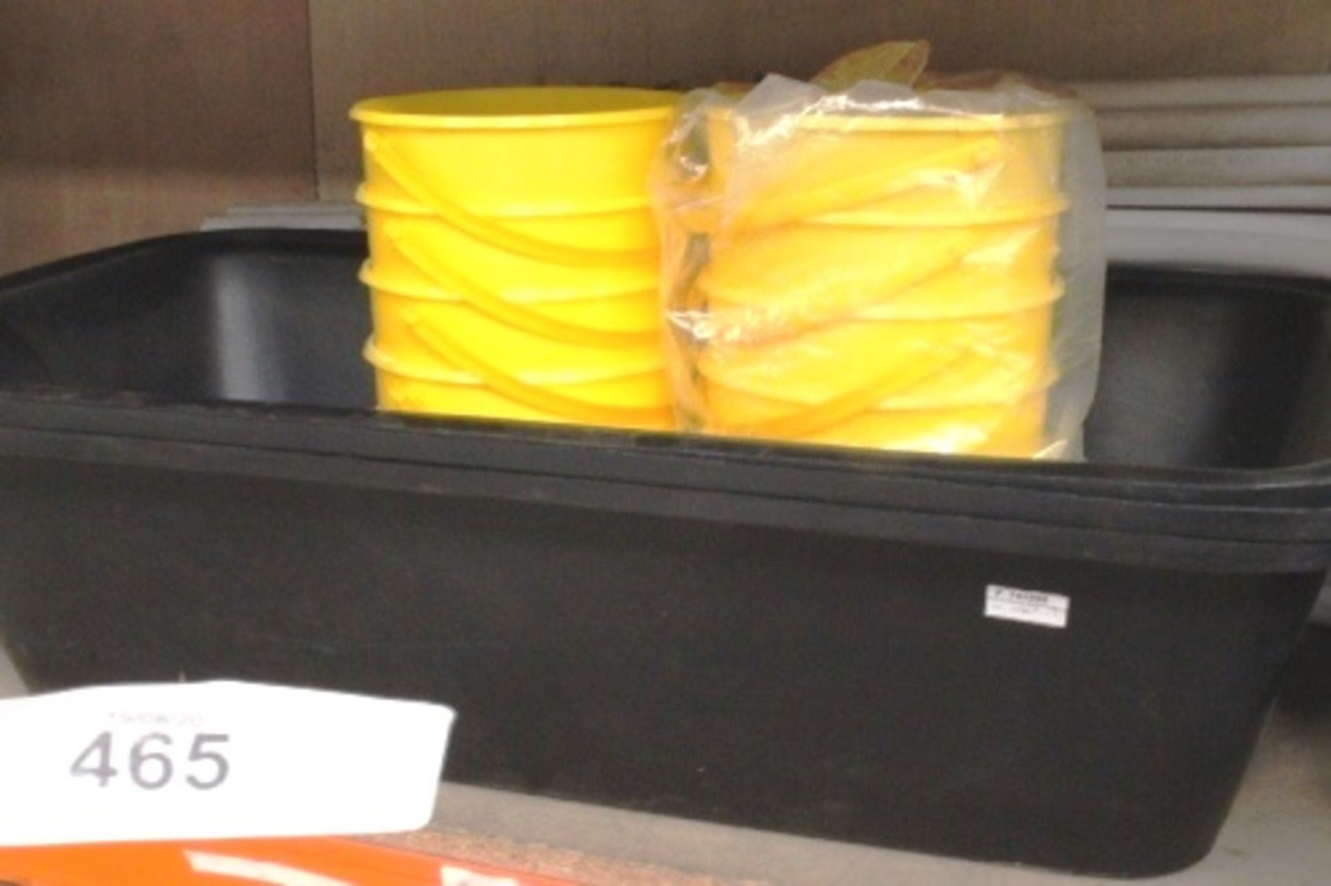 4 x black PVC plaster mix tubs, 2 x black tub trugs and 10 x yellow plastic sharp guard buckets ( - Image 3 of 3