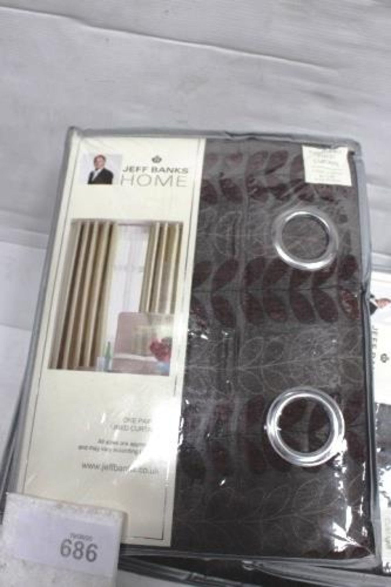 8 x pairs of Jeff Banks Home Sierra lined RME choc lined curtains, size 117 x 137cm - New in pack, - Image 2 of 3